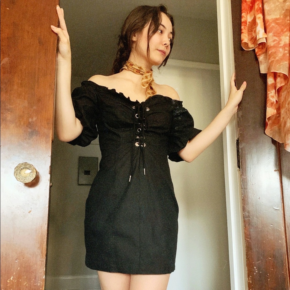 I.AM.GIA Black Off-The-Shoulder Dress